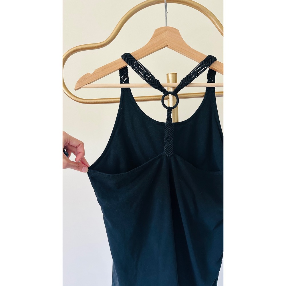Lauren Ralph Lauren Vintage Black Macrame Racerback Tank XL Cotton Blend Solid - Picture 3 of 7